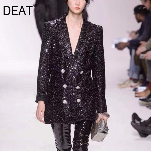 deat 2020 new spring notched double metal buttons high waist woolen thickness jacket female blazer wk26901xl1, White;black
deat 2020 new spring notched double metal buttons high waist woolen thickness jacket female blazer wk26901xl1, White;black