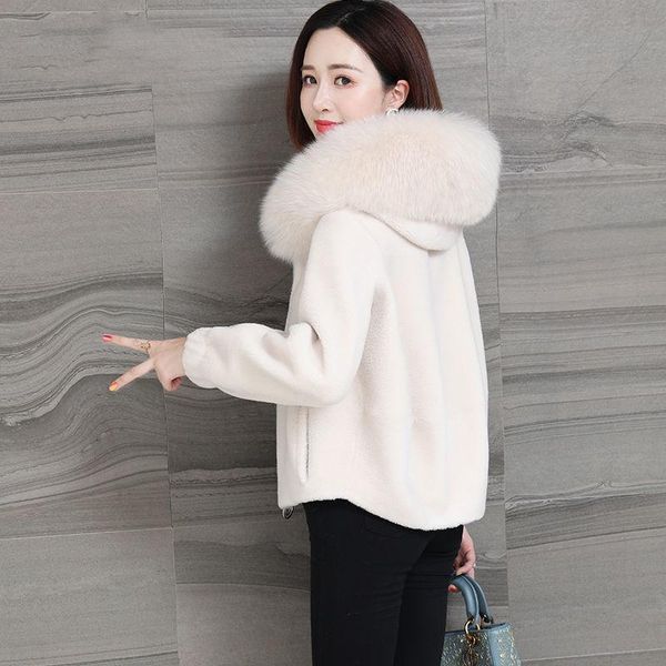 women's fur & faux women 2021 autumn winter hooded lamb coat female casual solid color slim jacket ladies thick warm outwear s18, Black
women's fur & faux women 2021 autumn winter hooded lamb coat female casual solid color slim jacket ladies thick warm outwear s18, Black