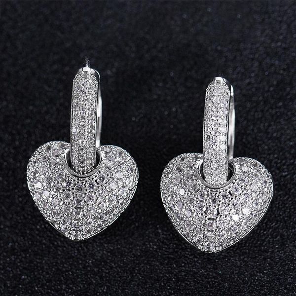 hoop & huggie fashion heart earrings for women shining cute brincos wedding fine jewelry meq095, Golden;silver
hoop & huggie fashion heart earrings for women shining cute brincos wedding fine jewelry meq095, Golden;silver