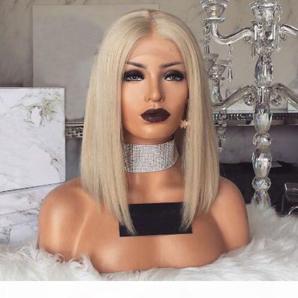 glueless lace front blond human hair bob wigs with baby hair pre plucked 60 blonde short brazilian full lace wig virgin hair, Black;brown 
glueless lace front blond human hair bob wigs with baby hair pre plucked 60 blonde short brazilian full lace wig virgin hair, Black;brown