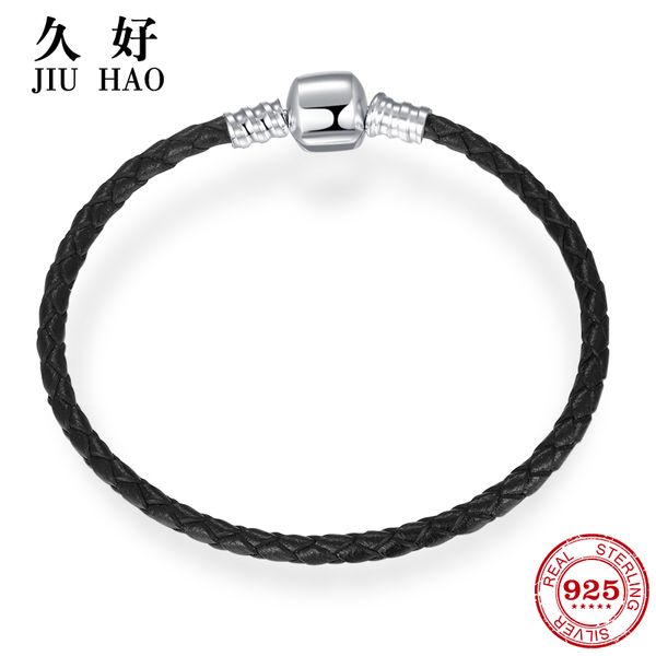 100% genuine black braided charms women leather bracelet 925 sterling silver buckle weave snake chain jewelry fashion 1028
100% genuine black braided charms women leather bracelet 925 sterling silver buckle weave snake chain jewelry fashion 1028