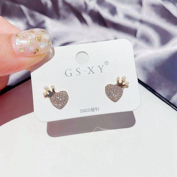 migga imitation pearl crown cubic zircon heart earrings gold color women girls stud earrings gift jewelry, Golden;silver
migga imitation pearl crown cubic zircon heart earrings gold color women girls stud earrings gift jewelry, Golden;silver
