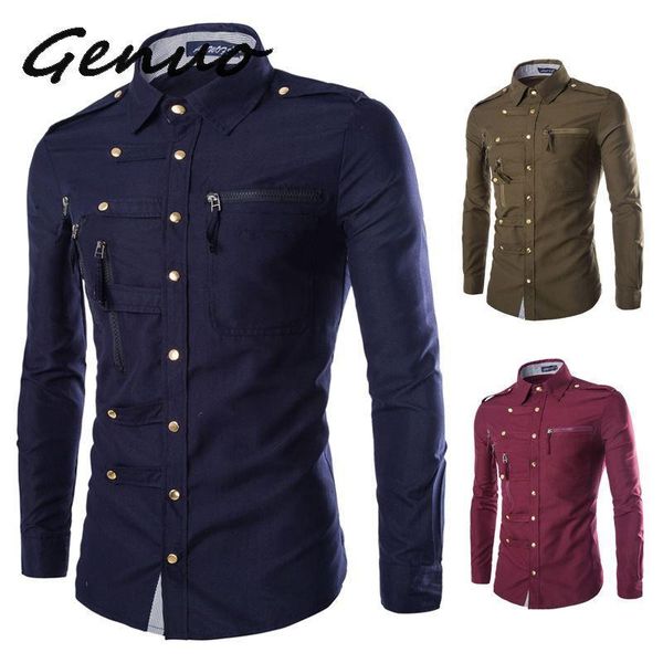 men's casual shirts arrival spring/autumn men long sleeve cargo shirt slim fit fashion epaulet double pocket mens dress l xl xxl, White;black
men's casual shirts arrival spring/autumn men long sleeve cargo shirt slim fit fashion epaulet double pocket mens dress l xl xxl, White;black
