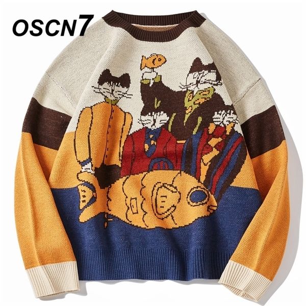 oscn7 funny oversize sweaters men winter high streetwear fashion mens pullovers round neck vintage sweaters 0020 201201, White;black
oscn7 funny oversize sweaters men winter high streetwear fashion mens pullovers round neck vintage sweaters 0020 201201, White;black
