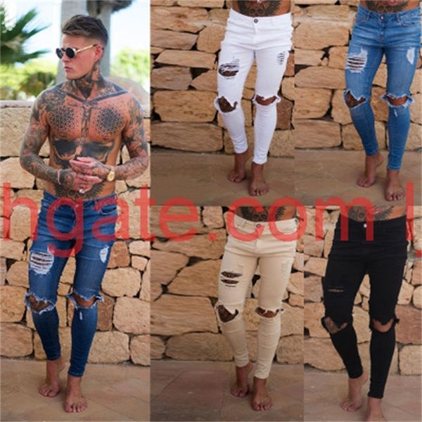 men hole jeans 4 colors stretchy ripped skinny jeans destroyed taped slim fit denim pants, Blue
men hole jeans 4 colors stretchy ripped skinny jeans destroyed taped slim fit denim pants, Blue