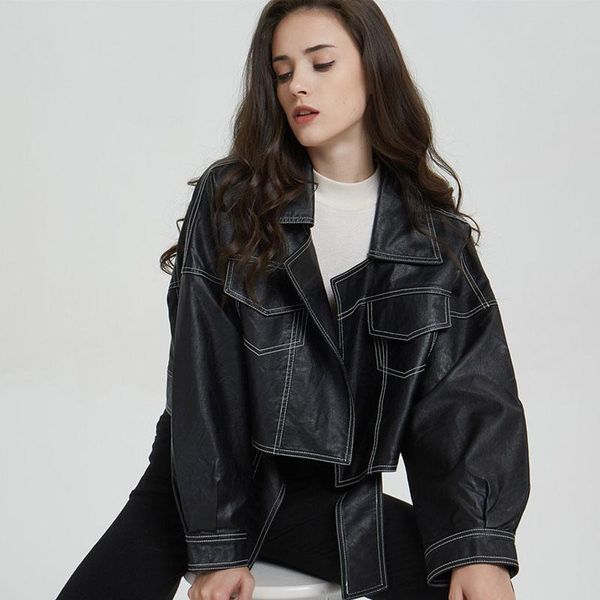 women's leather & faux 2021 spring autumn women soft jacket motorcycle black punk coat female red brown turndown collar outwear
women's leather & faux 2021 spring autumn women soft jacket motorcycle black punk coat female red brown turndown collar outwear