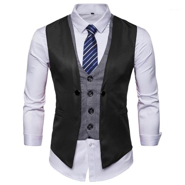 men's vests fake 2 pcs men casual waistcoat plus size s-3xl businesswear suits dress&smart blazer vest with tie slim fit gilet homme1, Black;white
men's vests fake 2 pcs men casual waistcoat plus size s-3xl businesswear suits dress&smart blazer vest with tie slim fit gilet homme1, Black;white