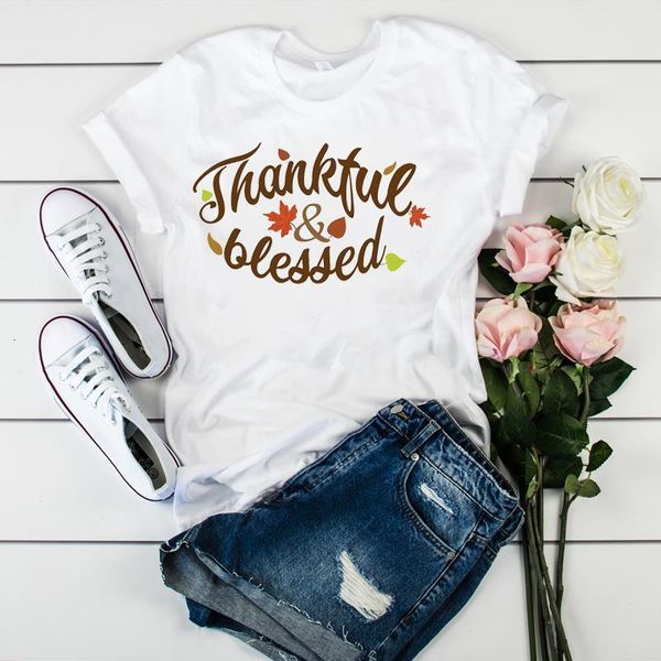 women lady t shirt thankful blessed printed tshirt ladies short sleeve loose tee shirt women female clothes graphic t-shirt, White
women lady t shirt thankful blessed printed tshirt ladies short sleeve loose tee shirt women female clothes graphic t-shirt, White