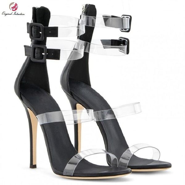dress shoes cool in summer sandals mature women ankle strap thin heels buckle solid zipper transparent pu size 35-45, Black
dress shoes cool in summer sandals mature women ankle strap thin heels buckle solid zipper transparent pu size 35-45, Black