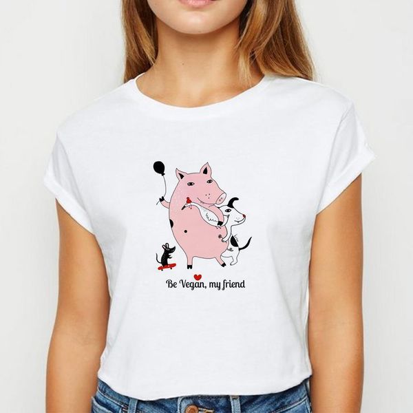 vegetarian pig t shirt women harajuku spring summer tshirt recreational women's shirt comfortable o-collar t-shirts, White
vegetarian pig t shirt women harajuku spring summer tshirt recreational women's shirt comfortable o-collar t-shirts, White