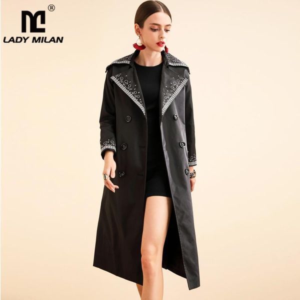 lady milan women's runway trench coats turn down collar long sleeves embroidery double breasted fashion coats overcoat1, Tan;black
lady milan women's runway trench coats turn down collar long sleeves embroidery double breasted fashion coats overcoat1, Tan;black