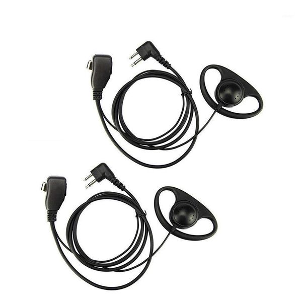 

(2 pack) 2pin advanced d shape clip-ear pheadset earpiece mic for motorola 2 way radios gp88s gp300 gp68 gp2000 gp88 gp3188 c1