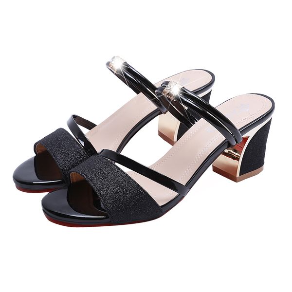 2021 the new bling high heel square in summer flip flops slides finger sandals open-toe women djkh, Black
2021 the new bling high heel square in summer flip flops slides finger sandals open-toe women djkh, Black