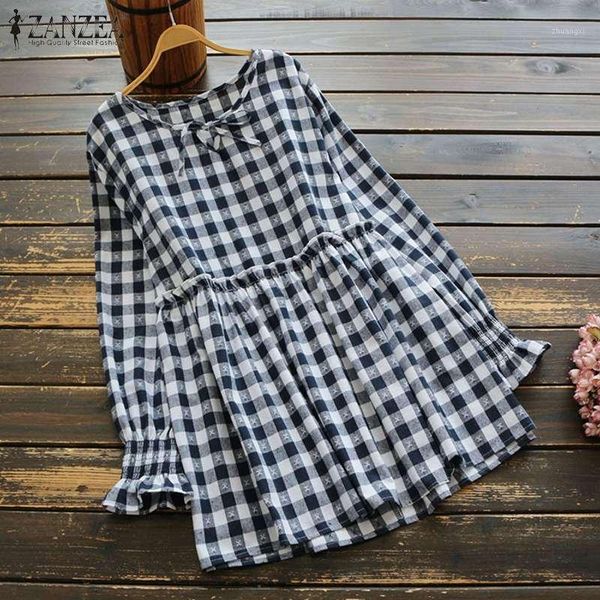 zanzea women plaid checked blouse 2020 spring vintage ruffles shirt casual o neck long sleeve femme retro blusas tunic 5xl1, White
zanzea women plaid checked blouse 2020 spring vintage ruffles shirt casual o neck long sleeve femme retro blusas tunic 5xl1, White