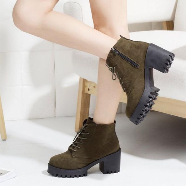 women suede square heels ankle boots ladies lace up plush zipper shoes woman fashion casual boots female winter footwear new, Black
women suede square heels ankle boots ladies lace up plush zipper shoes woman fashion casual boots female winter footwear new, Black