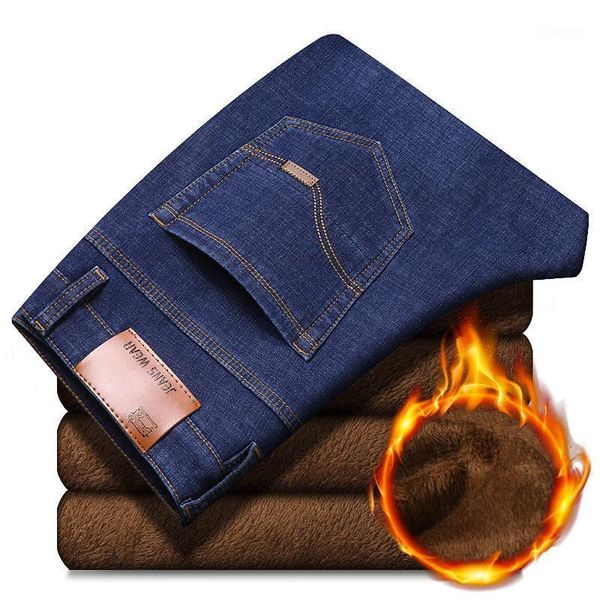 winter men's warm velvet jeans business thick fleece denim pants stretch straight loose jeans for male1, Blue
winter men's warm velvet jeans business thick fleece denim pants stretch straight loose jeans for male1, Blue