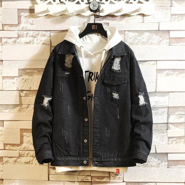 waggie's walker spring new korean slim lapel washed denim casual trend wild college style teen men's hole, Black;brown
waggie's walker spring new korean slim lapel washed denim casual trend wild college style teen men's hole, Black;brown