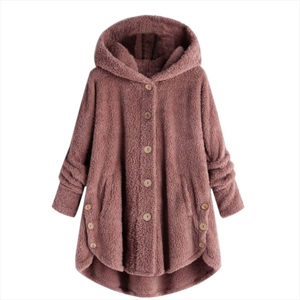 women fluffy coat winter casual loose solid button fleece hooded teddy bear coat female cute warm soft plus size winter outwear, Black
women fluffy coat winter casual loose solid button fleece hooded teddy bear coat female cute warm soft plus size winter outwear, Black