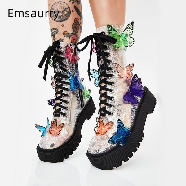 bling butterfly decor ankle boots women thick bottom cross-tied side zip vivid butterfly-flower laser runway boots women, Black
bling butterfly decor ankle boots women thick bottom cross-tied side zip vivid butterfly-flower laser runway boots women, Black