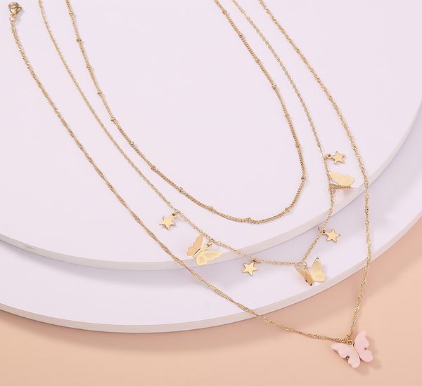 простой темперамент чистый красный многослойное ожерелье бабочки трехслойные женщина корейский металл звезда многослойное ожерелье ins ключи, Black 
простой темперамент чистый красный многослойное ожерелье бабочки трехслойные женщина корейский металл звезда многослойное ожерелье ins ключи, Black