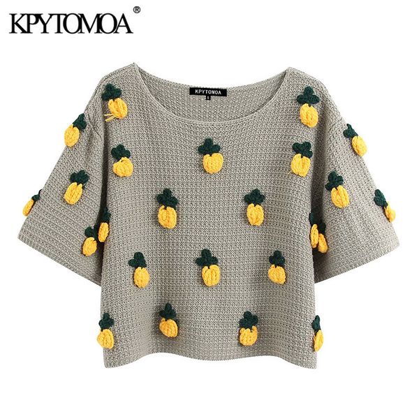 kpytomoa women 2020 fashion pineapple pattern knitted sweater vintage o neck short sleeve female pullovers chic lj201114, White;black
kpytomoa women 2020 fashion pineapple pattern knitted sweater vintage o neck short sleeve female pullovers chic lj201114, White;black