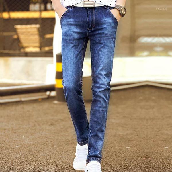 men's jeans men long fit korean version skinny pants elastic youth brand pants1, Blue
men's jeans men long fit korean version skinny pants elastic youth brand pants1, Blue