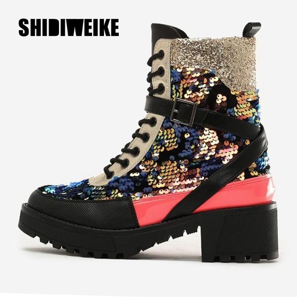 winter boots 2020 square heel shoes bling ankle boots for women winter autumn shoes lace up booties casual female v274, Black
winter boots 2020 square heel shoes bling ankle boots for women winter autumn shoes lace up booties casual female v274, Black