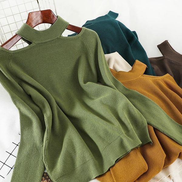 halter neck off shoulder sweater for women streetwear fashion women long casual solid knitting pullovers sweater women, White;black
halter neck off shoulder sweater for women streetwear fashion women long casual solid knitting pullovers sweater women, White;black