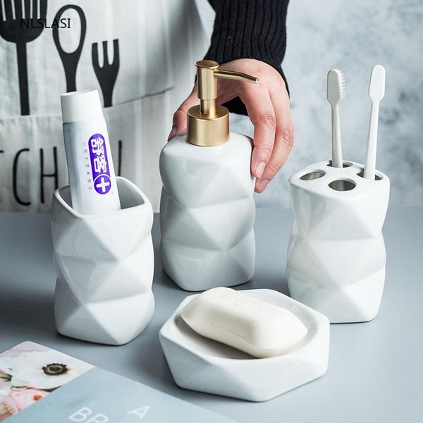 bath accessory set solid color ceramic wash bathroom four-piece soap dispenser gargle cup toothbrush holder supplies
bath accessory set solid color ceramic wash bathroom four-piece soap dispenser gargle cup toothbrush holder supplies