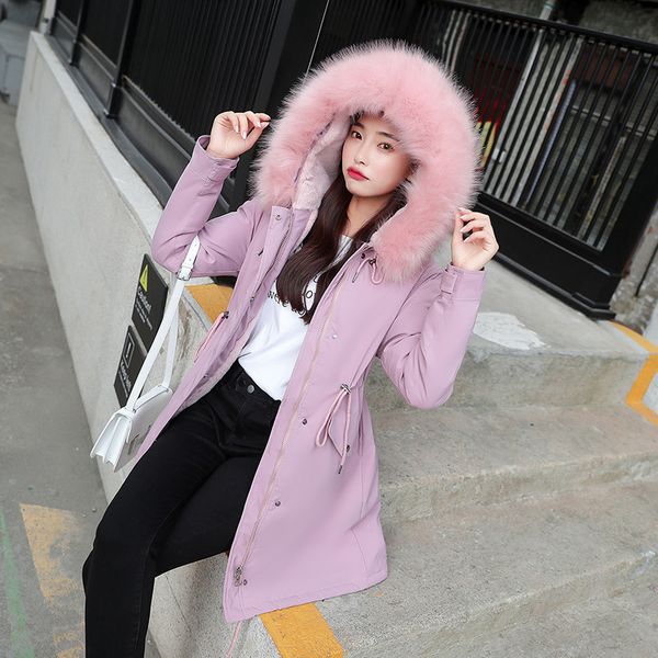 15 degree no fear women's big fur hooded ffy parkas coat female thick warm fleece down cotton jackets wool liner outerwear, Black
15 degree no fear women's big fur hooded ffy parkas coat female thick warm fleece down cotton jackets wool liner outerwear, Black