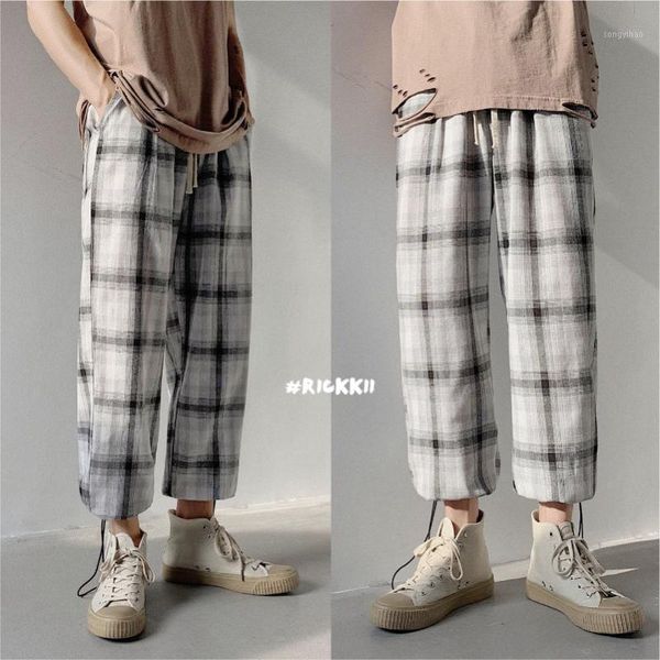 summer thin section plaid pants men's fashion retro casual pants men streetwear wild loose cotton linen straight m-5xl1, Black
summer thin section plaid pants men's fashion retro casual pants men streetwear wild loose cotton linen straight m-5xl1, Black