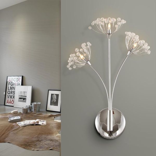 wall lamp modern led crystal living room dining bedroom creative cafe club ktv dandelion