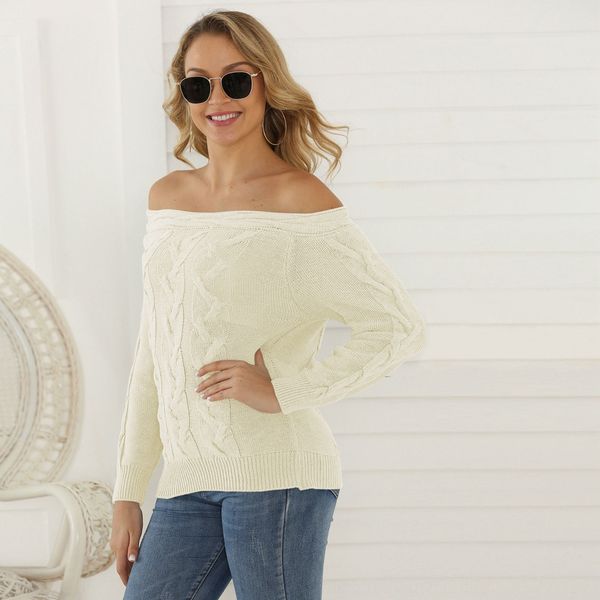 2020 new autumn solid color one line collar loose women's rib pullover sweater pullover knitted sweater sweater aqapy, White;black
2020 new autumn solid color one line collar loose women's rib pullover sweater pullover knitted sweater sweater aqapy, White;black