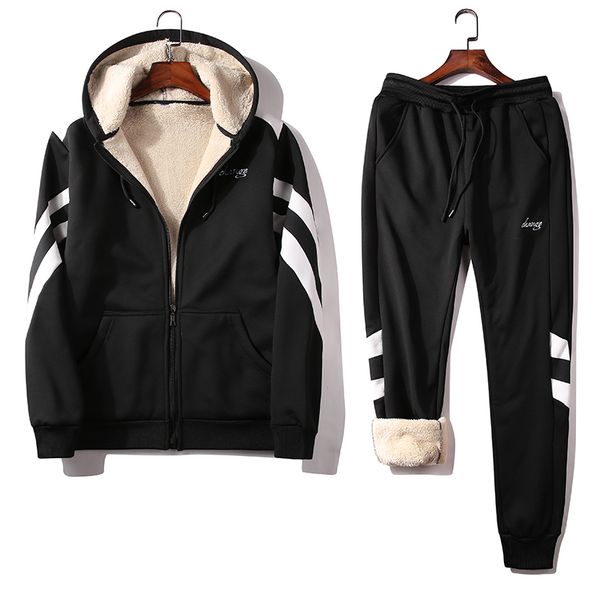 2021 new mens winter two piece lambswool warm suit male jacket+pants thicken tracksuits hooded outerwear men clothing qmbi, Gray
2021 new mens winter two piece lambswool warm suit male jacket+pants thicken tracksuits hooded outerwear men clothing qmbi, Gray