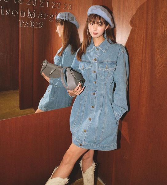 casual dresses korean fashion style spring autumn women dress denim long sleeve vintage slim female bing 2021, Black;gray
casual dresses korean fashion style spring autumn women dress denim long sleeve vintage slim female bing 2021, Black;gray
