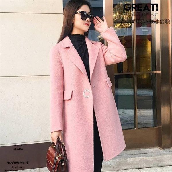 2020 autumn winter women korean slim herringbone mid-long cashmere woolen jacket female fashion warm wool blend coat casaco r170, Black
2020 autumn winter women korean slim herringbone mid-long cashmere woolen jacket female fashion warm wool blend coat casaco r170, Black