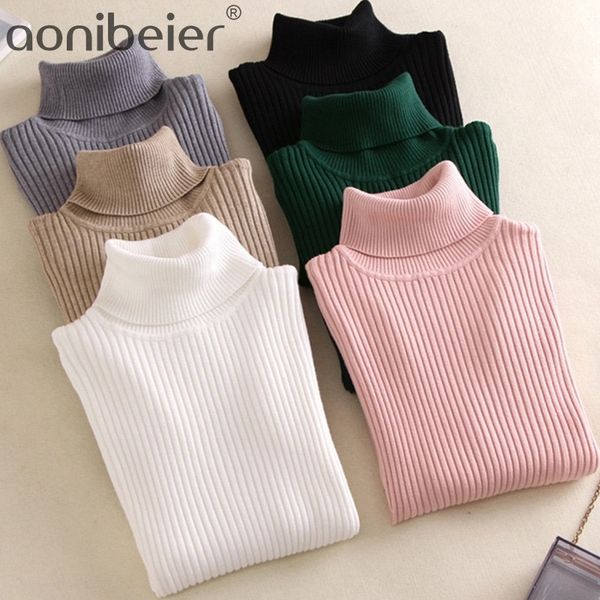 aonibeier autumn winter women rib knitted turtleneck sweater casual soft warm jumper fashion slim ladies elastic pullovers y200720, White;black
aonibeier autumn winter women rib knitted turtleneck sweater casual soft warm jumper fashion slim ladies elastic pullovers y200720, White;black