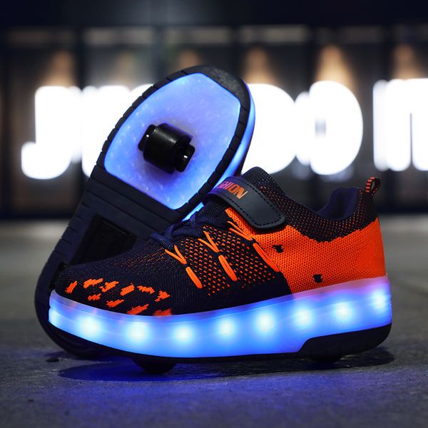 children two wheels luminous glowing sneakers black blue led light roller skate shoes kids led shoes boys girls usb charging 201008
children two wheels luminous glowing sneakers black blue led light roller skate shoes kids led shoes boys girls usb charging 201008