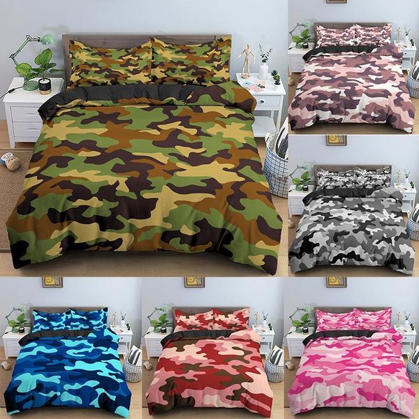 3d camouflage print bedding set quilt bedspread duvet cover (twin full king size)1