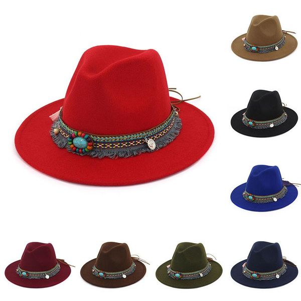 outdoor hats women jazz caps bohemia style woolen for spring summer beach jt-drop ship, Black;white 
outdoor hats women jazz caps bohemia style woolen for spring summer beach jt-drop ship, Black;white