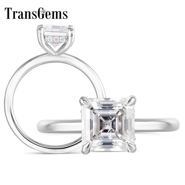 transgems fashion 14k white gold 6.5mm fg color asscher cut moissanite diamond engagement rings for women wedding with accents y200620, Slivery;golden
transgems fashion 14k white gold 6.5mm fg color asscher cut moissanite diamond engagement rings for women wedding with accents y200620, Slivery;golden