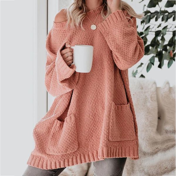 women's sweaters women solid color long sleeve knitted pullovers and with pockets fashion ladies knit loose sweater winter clothes1, White;black
women's sweaters women solid color long sleeve knitted pullovers and with pockets fashion ladies knit loose sweater winter clothes1, White;black