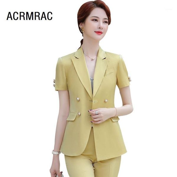 women suits slim summer short sleeve blazers pants office lady formal work clothes women pants suits woman set 20221, White;black
women suits slim summer short sleeve blazers pants office lady formal work clothes women pants suits woman set 20221, White;black