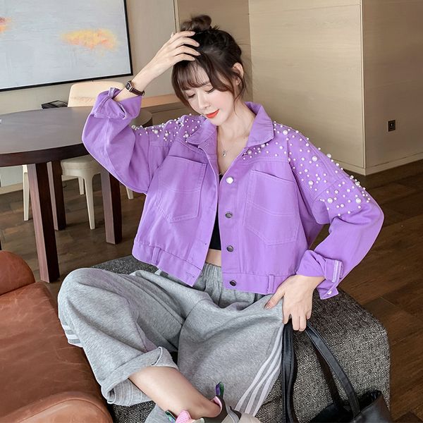 women's jackets beaded purple spring and autumn plus size coats women clothing korean loose turn-down collar vintage denim, Black;brown
women's jackets beaded purple spring and autumn plus size coats women clothing korean loose turn-down collar vintage denim, Black;brown