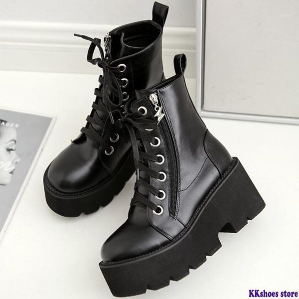 boots round toe chunky platform women's lace up women ankle for black punk goth swe07911
boots round toe chunky platform women's lace up women ankle for black punk goth swe07911