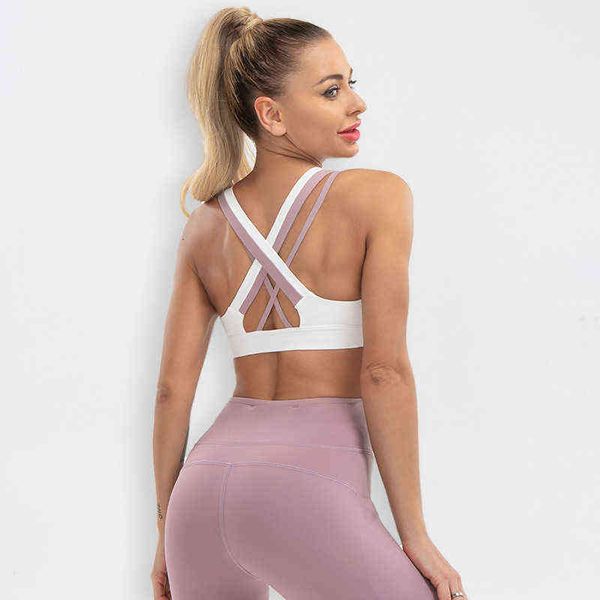 women's tanks camis suspender nude yoga vt women's cross beautiful back contrast color fitns sports underwear, White
women's tanks camis suspender nude yoga vt women's cross beautiful back contrast color fitns sports underwear, White