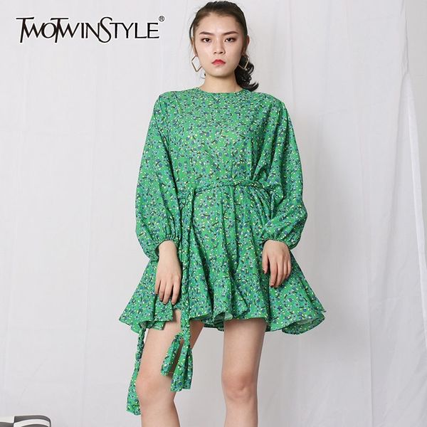twotwinstyle casual print summer dress women o neck lantern long sleeve high waist lace up bow ruffles mini dresses for female y200805, Black;pink
twotwinstyle casual print summer dress women o neck lantern long sleeve high waist lace up bow ruffles mini dresses for female y200805, Black;pink