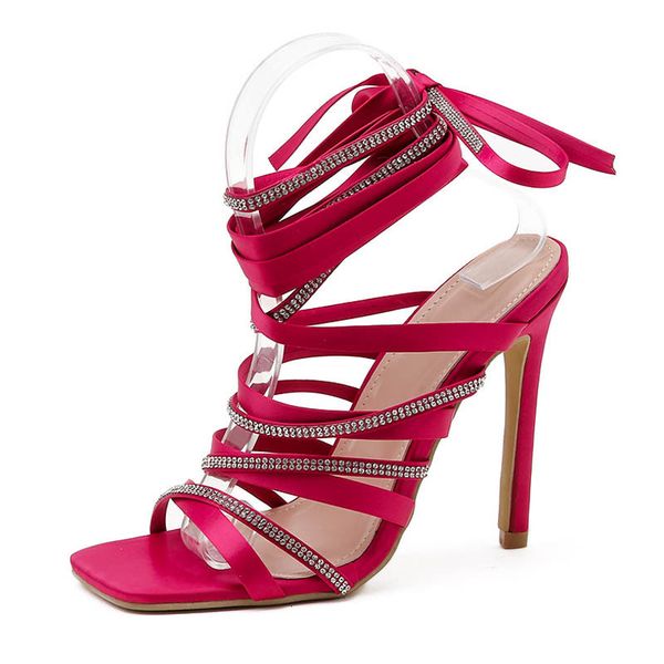 2021 new strass satin cross belts stiletto roman women's sandals okur, Black
2021 new strass satin cross belts stiletto roman women's sandals okur, Black