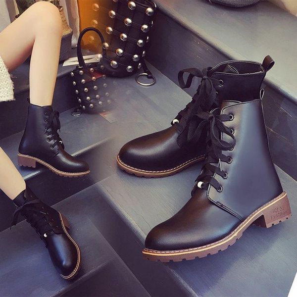 lace up boots shoes booties ladies round toe low heels booties boots-women winter footwear rock elegant leather 2020 rubber, Black
lace up boots shoes booties ladies round toe low heels booties boots-women winter footwear rock elegant leather 2020 rubber, Black