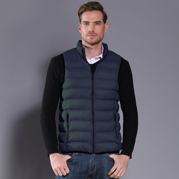 2020 new slim collar imitation down cotton solid color smooth vest men's coat, Black;white
2020 new slim collar imitation down cotton solid color smooth vest men's coat, Black;white